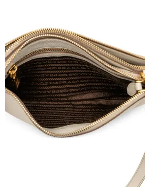 Prada ビンテージ 2013-2025 Vitello Daino ダブルジップ クロスボディバッグ - ホワイト - サムネイル5