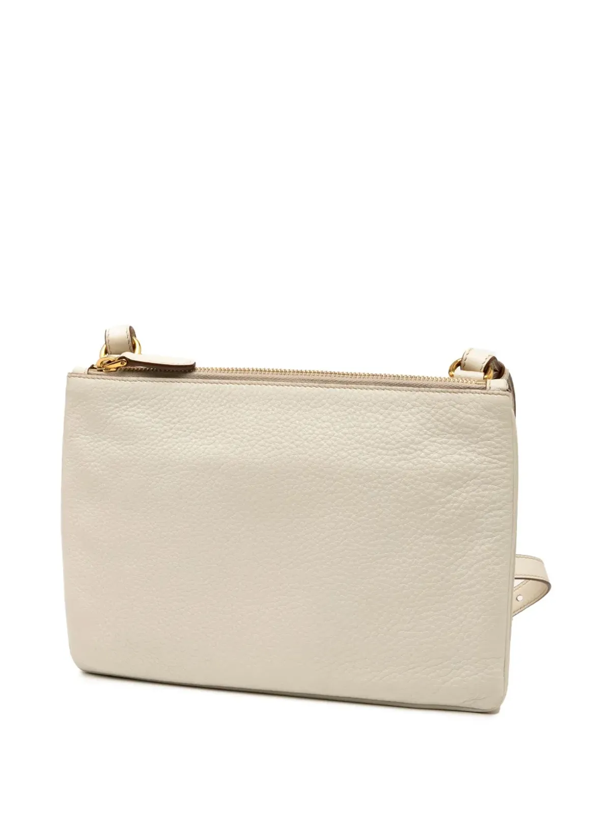 Prada ビンテージ 2013-2025 Vitello Daino ダブルジップ クロスボディバッグ - ホワイト - 画像3
