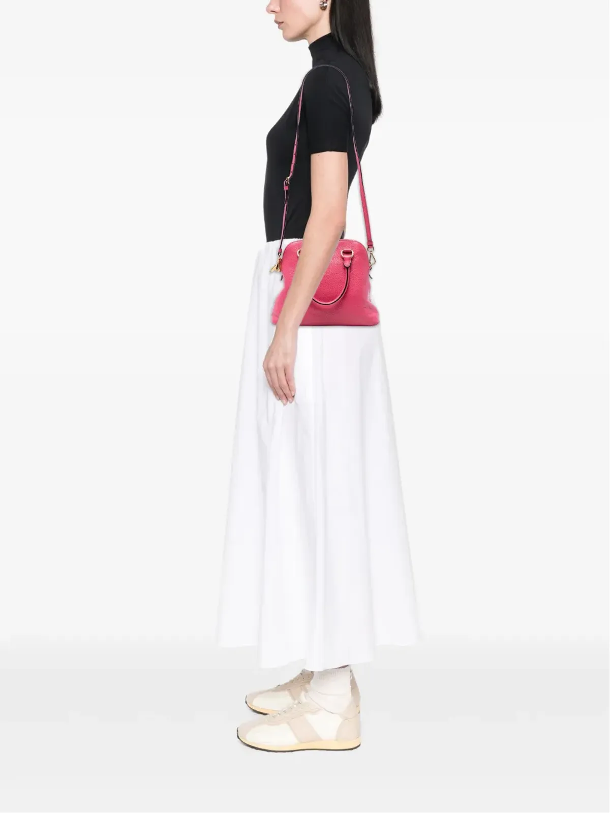 Prada ビンテージ 2000-2025 Vitello Daino ドーム型サッチェル ピンク - 画像2