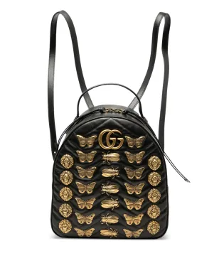 Gucci ビンテージ 2000-2015 小さめ GG Marmont マテレッセ レザー アニマリエ バックパック - ブラック - サムネイル1