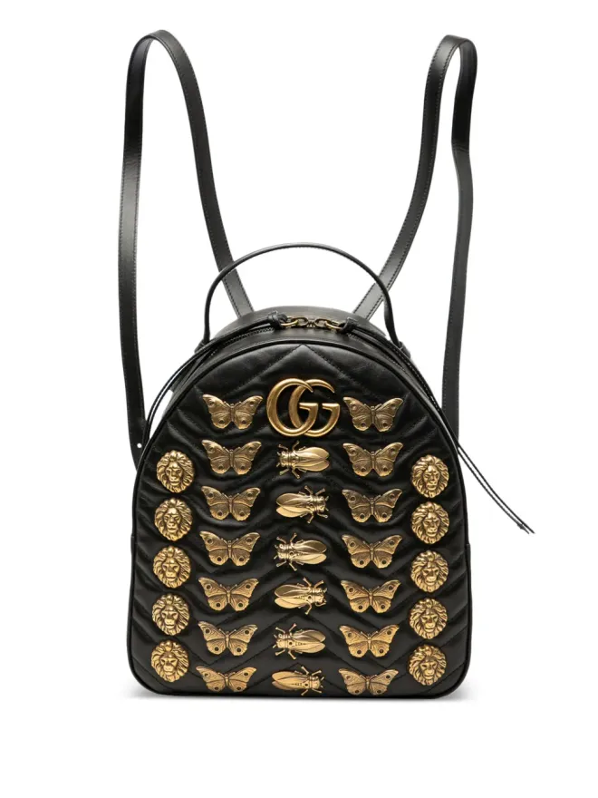 Gucci Pre-Owned Gucci ビンテージ 2000-2015 小さめ GG Marmont マテレッセ レザー アニマリエ バックパック - ブラックの商品画像