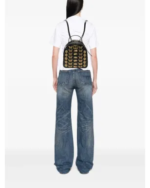 Gucci ビンテージ 2000-2015 小さめ GG Marmont マテレッセ レザー アニマリエ バックパック - ブラック - サムネイル2