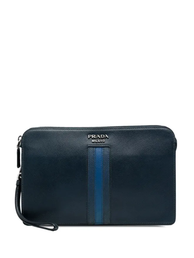 Prada Pre-Owned Prada ビンテージ 2013-2025 サフィアーノ クラッチバッグ - ブラックの商品画像