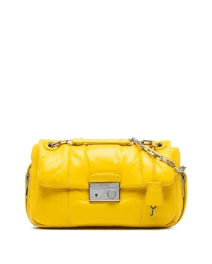 Prada ビンテージ 2013-2025 ナッパレザー ボンバー サウンドロック チェーンフラップ ショルダーバッグ - イエロー - サムネイル1