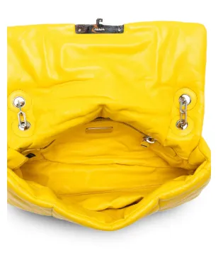 Prada ビンテージ 2013-2025 ナッパレザー ボンバー サウンドロック チェーンフラップ ショルダーバッグ - イエロー - サムネイル5