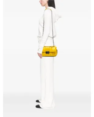 Prada ビンテージ 2013-2025 ナッパレザー ボンバー サウンドロック チェーンフラップ ショルダーバッグ - イエロー - サムネイル2