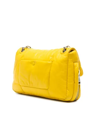 Prada ビンテージ 2013-2025 ナッパレザー ボンバー サウンドロック チェーンフラップ ショルダーバッグ - イエロー - サムネイル3