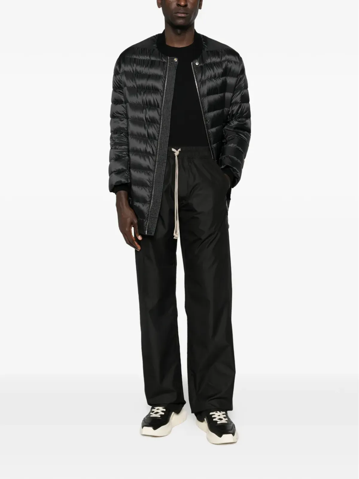 Moncler + Rick Owens フライト ロゴアップリケ付き キルティングジャケット - 画像2