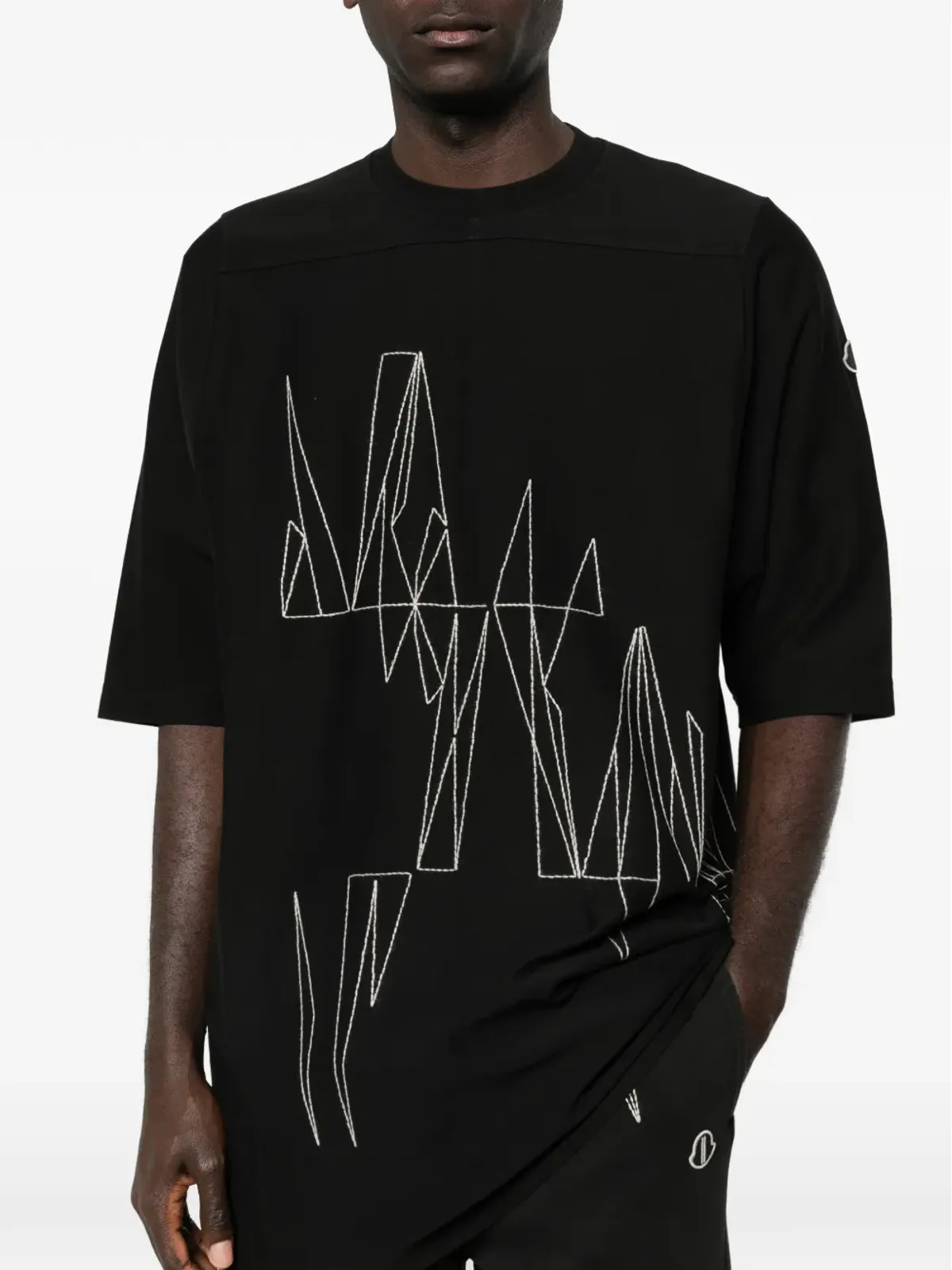 Moncler + Rick Owens ジャンボニット Tシャツ - Black - 画像5