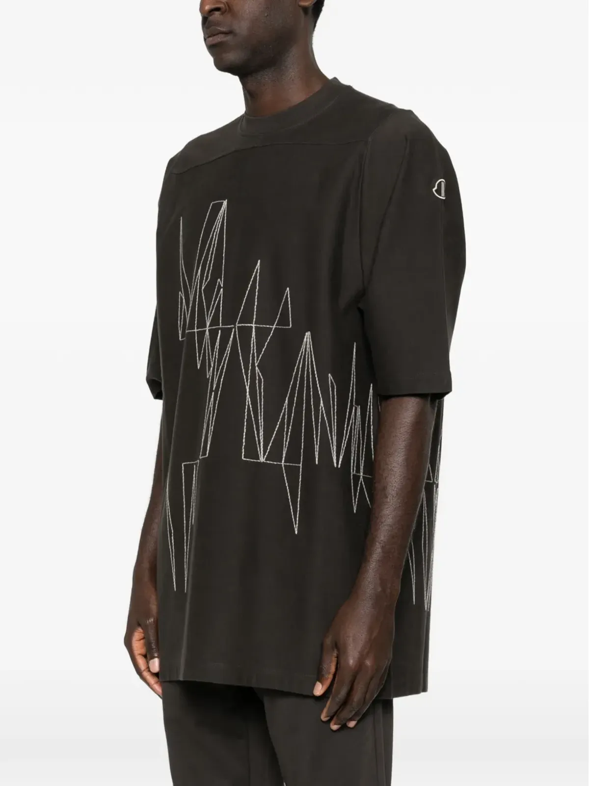 Moncler + Rick Owens ジャンボニット グラフィックTシャツ（ブラウン） - 画像3