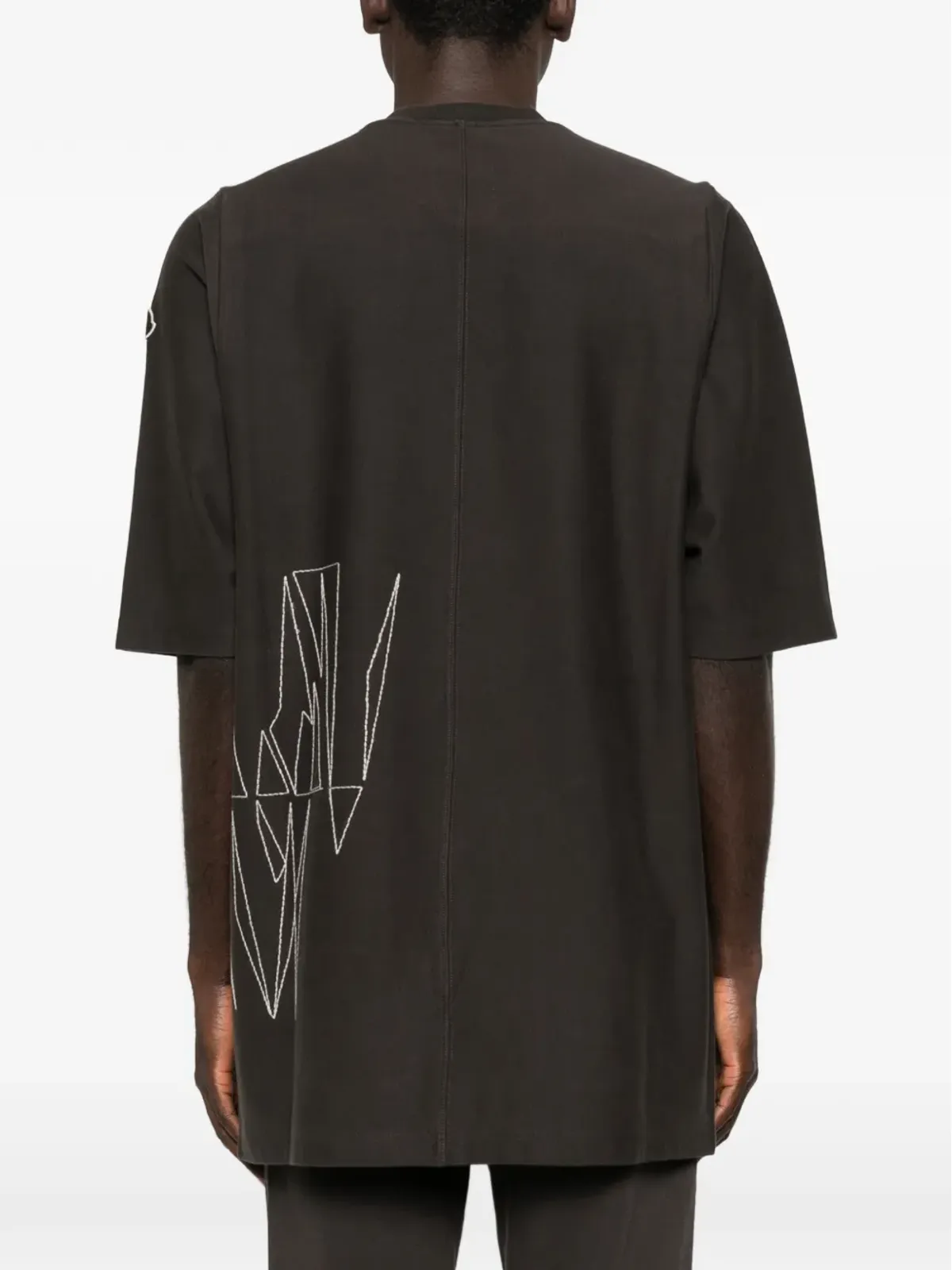 Moncler + Rick Owens ジャンボニット グラフィックTシャツ（ブラウン） - 画像4