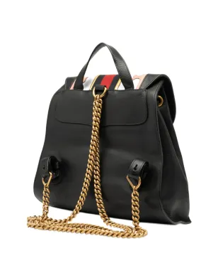 Gucci ビンテージ 2016-2025 GG Marmont Leather Web Heart バックパック - ブラック - サムネイル2
