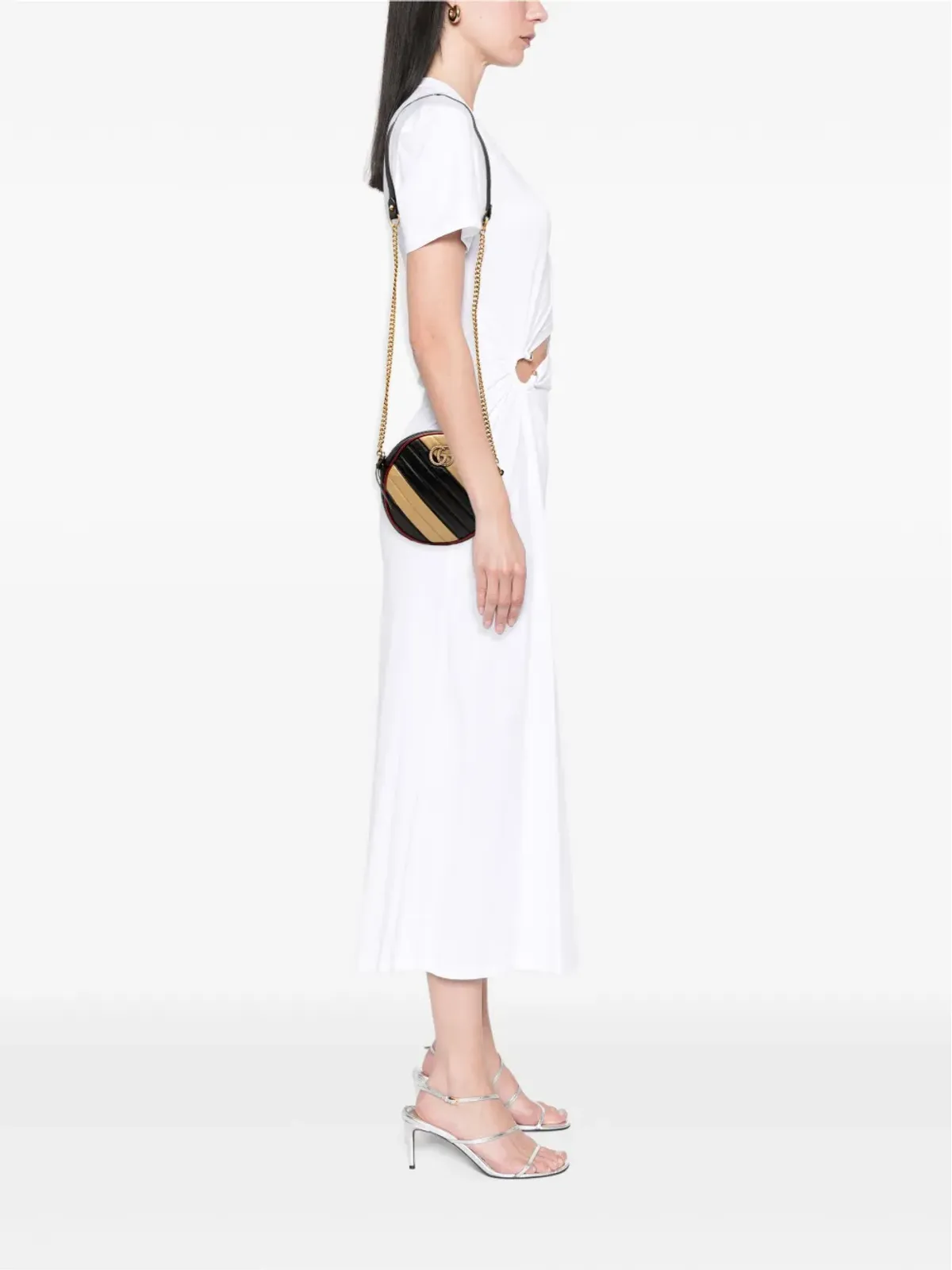 Gucci ビンテージ 2016-2025 ミニ GG Marmont マテレッセ レザー Torchon Round クロスボディバッグ - ブラック - 画像2