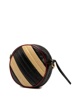 Gucci ビンテージ 2016-2025 ミニ GG Marmont マテレッセ レザー Torchon Round クロスボディバッグ - ブラック - サムネイル3