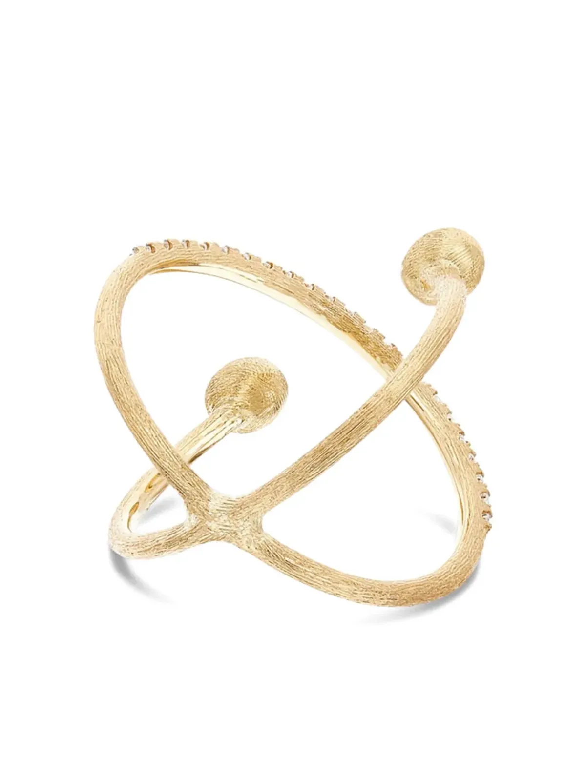 NANIS 18K yellow gold small Élite diamond criss-cross ring - 画像3
