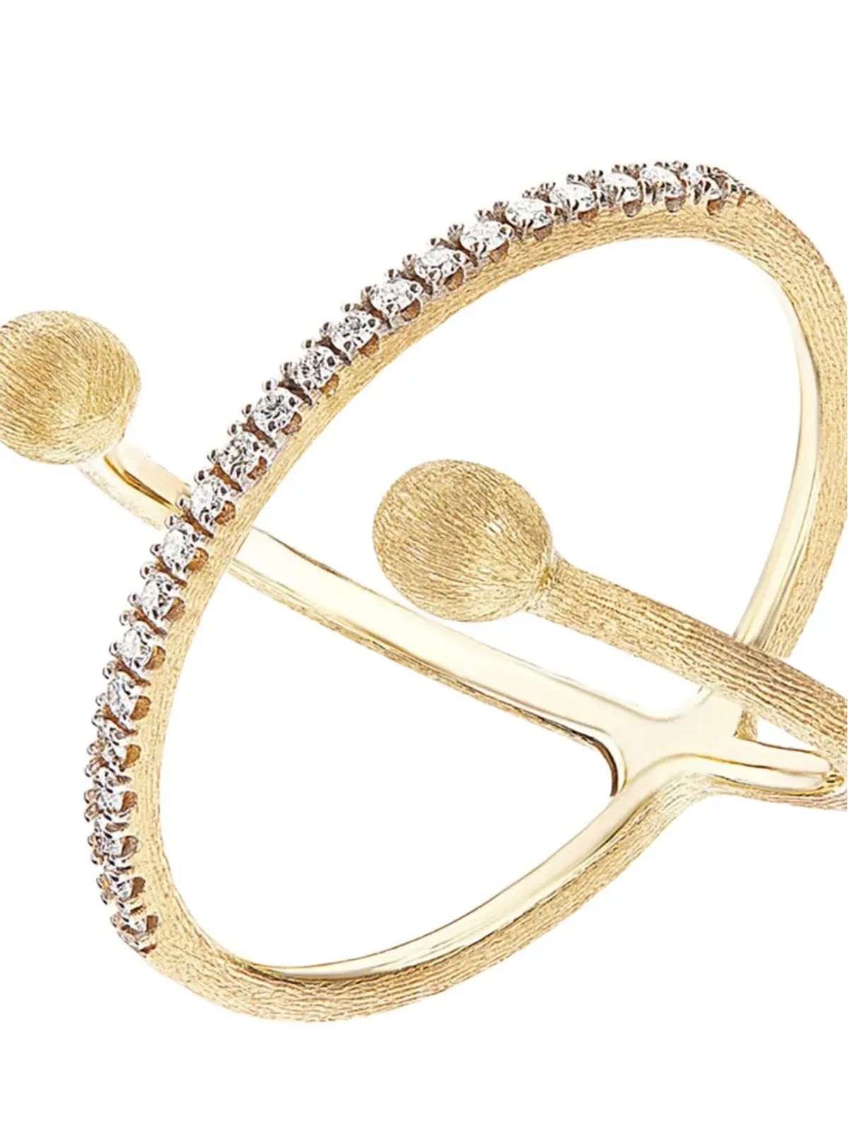 NANIS 18K yellow gold small Élite diamond criss-cross ring - 画像4