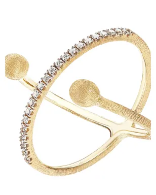 NANIS 18K yellow gold small Élite diamond criss-cross ring - サムネイル4
