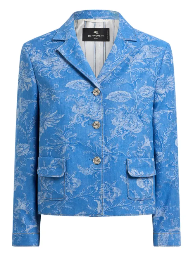 ETRO ETRO ジャカード花柄モチーフジャケット ブルーの商品画像