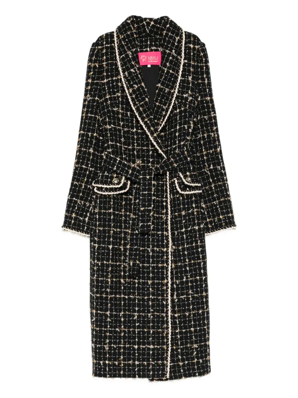 MIAU by Clara Rotescu Bohdi trimmed coat - Black - 画像1