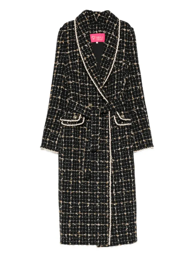 MIAU by Clara Rotescu MIAU by Clara Rotescu Bohdi trimmed coat - Blackの商品画像