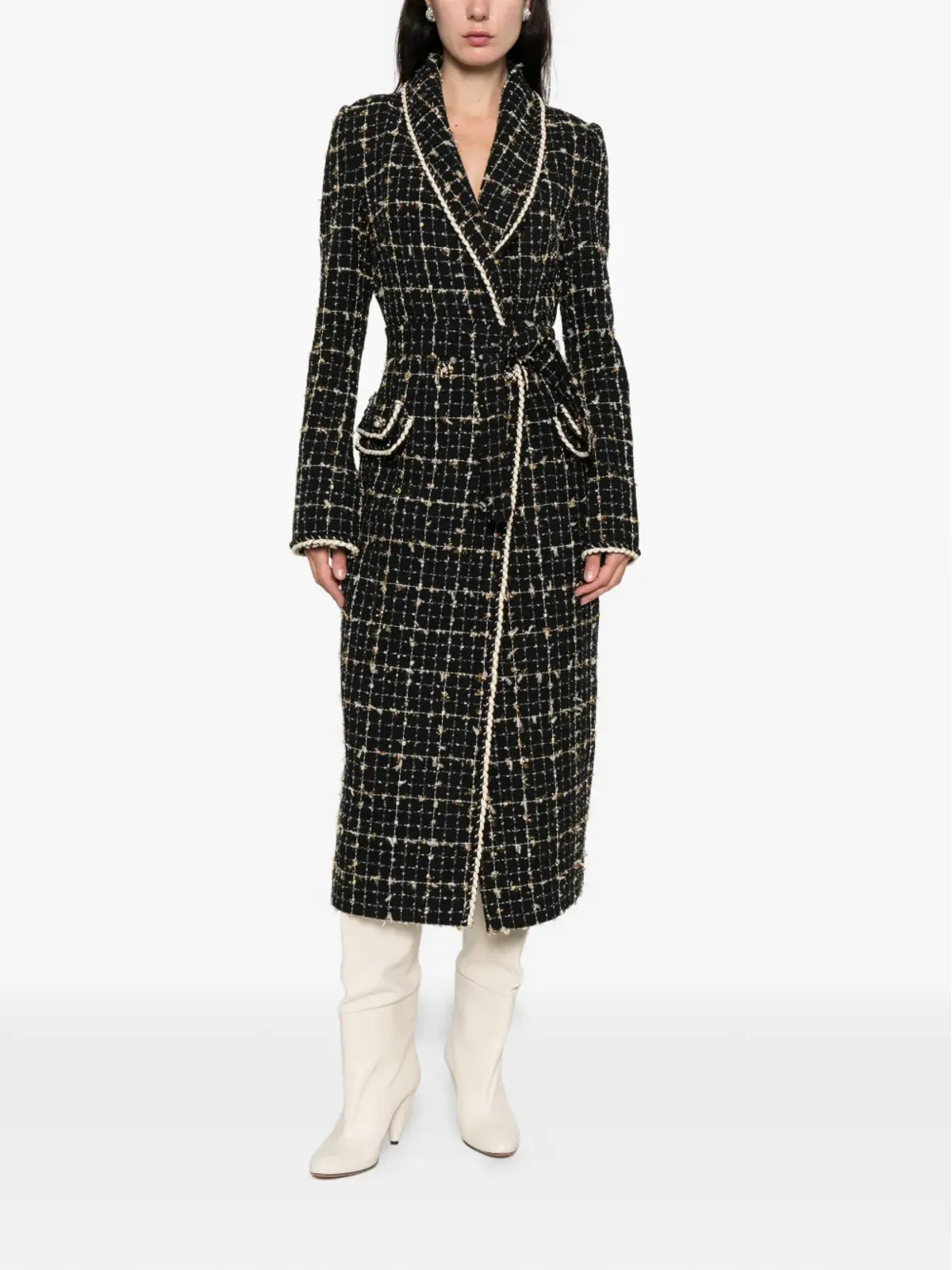 MIAU by Clara Rotescu Bohdi trimmed coat - Black - 画像2