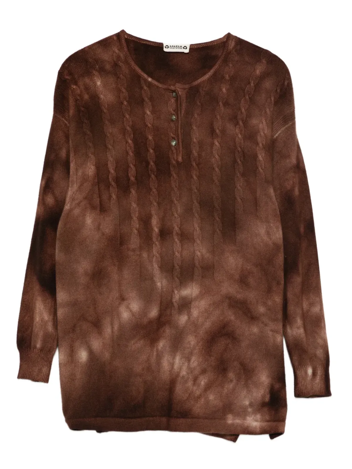 A.N.G.E.L.O. Vintage Upcycling ケーブルニット ボタン付きセーター - Brown - 画像1
