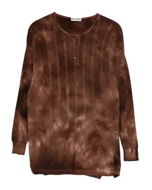 A.N.G.E.L.O. Vintage Upcycling ケーブルニット ボタン付きセーター - Brown - サムネイル1