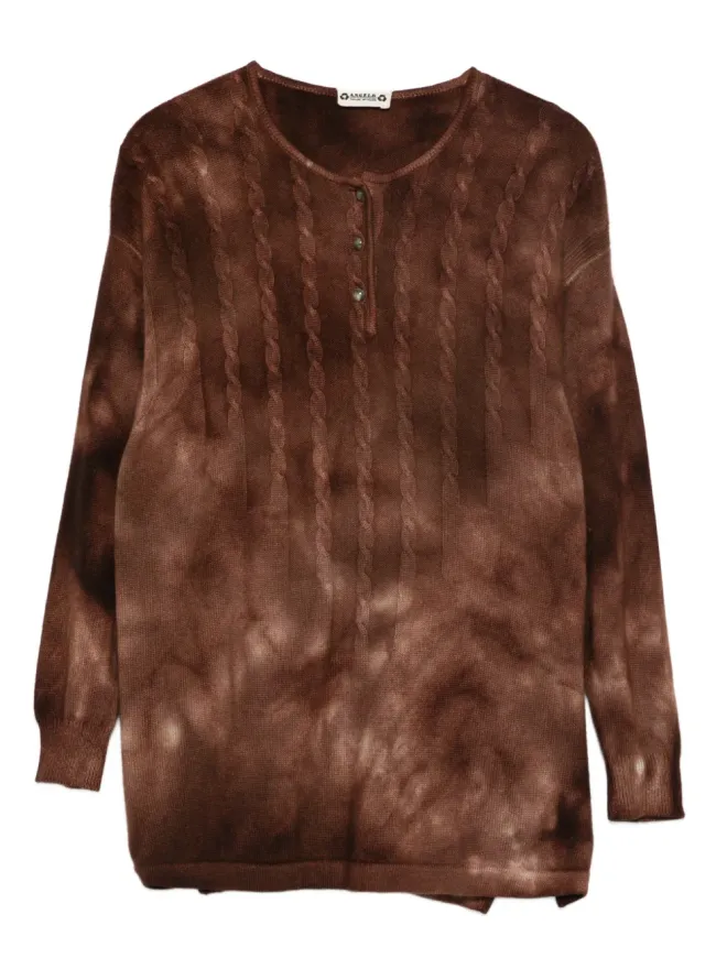 A.N.G.E.L.O. Vintage Upcycling A.N.G.E.L.O. Vintage Upcycling ケーブルニット ボタン付きセーター - Brownの商品画像