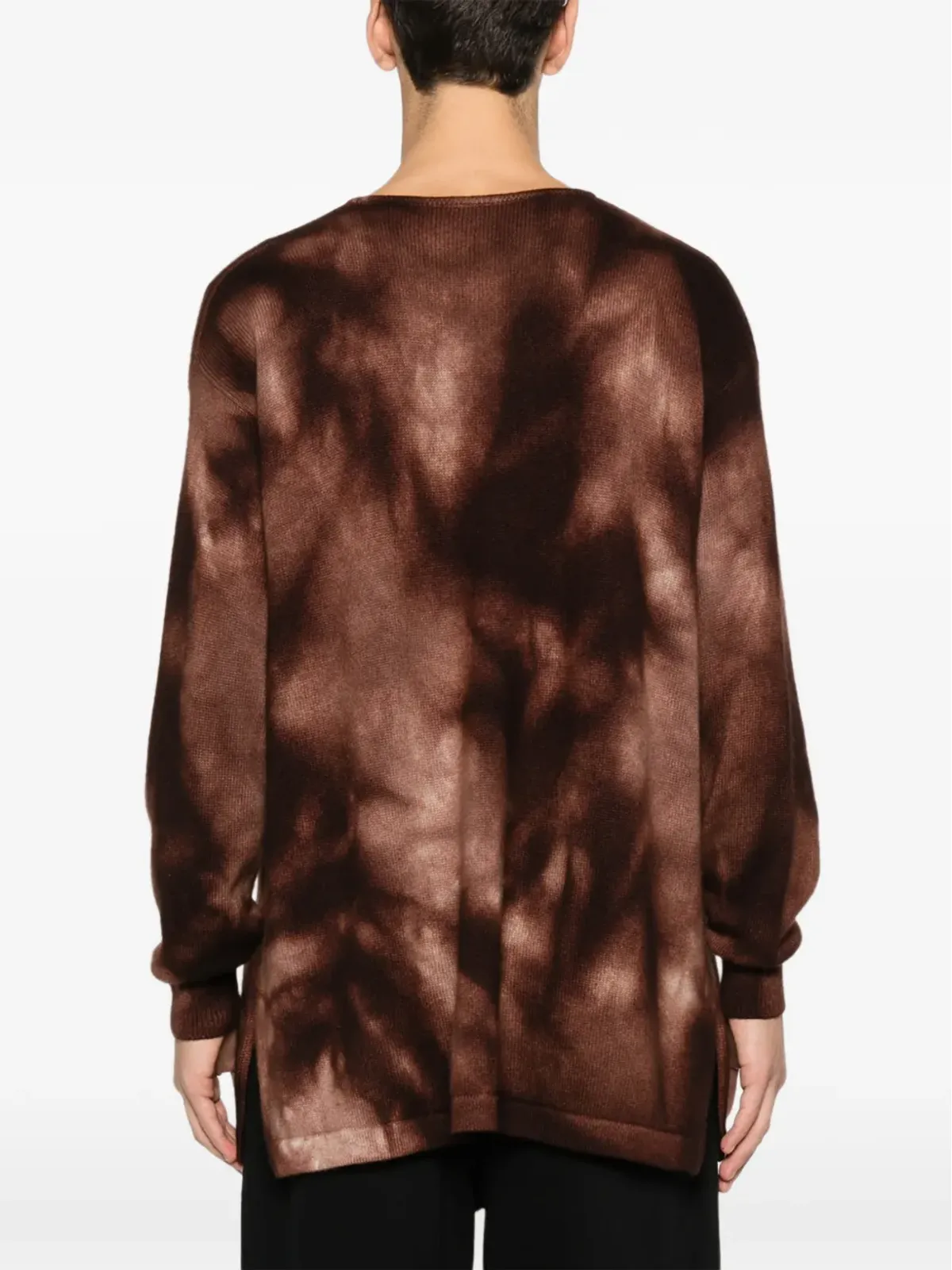 A.N.G.E.L.O. Vintage Upcycling ケーブルニット ボタン付きセーター - Brown - 画像4