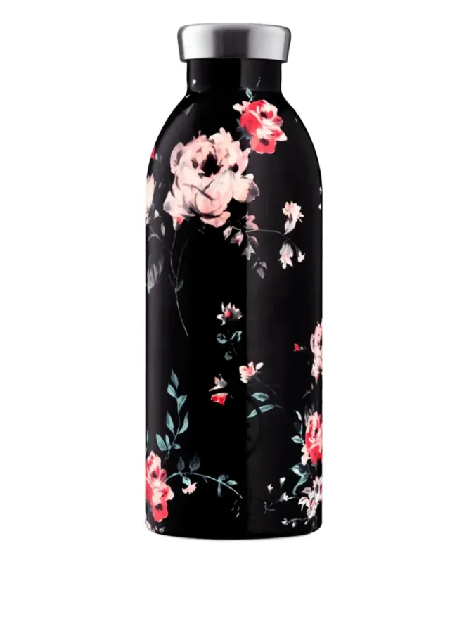 24bottles 24bottles 花柄トラベルウォーターボトル ブラックの商品画像