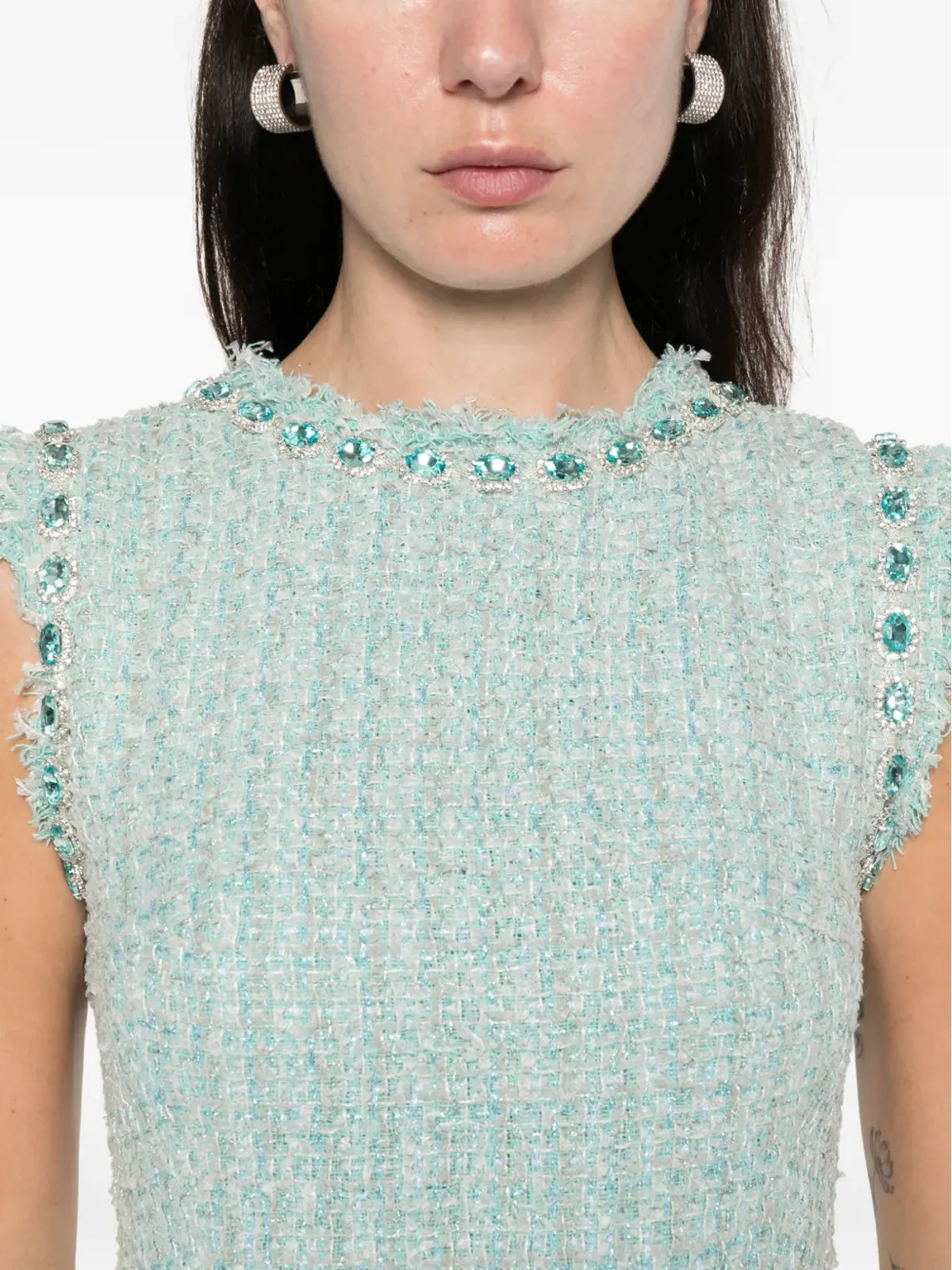 MIAU by Clara Rotescu Azucena embellished-collar midi dress - 画像5