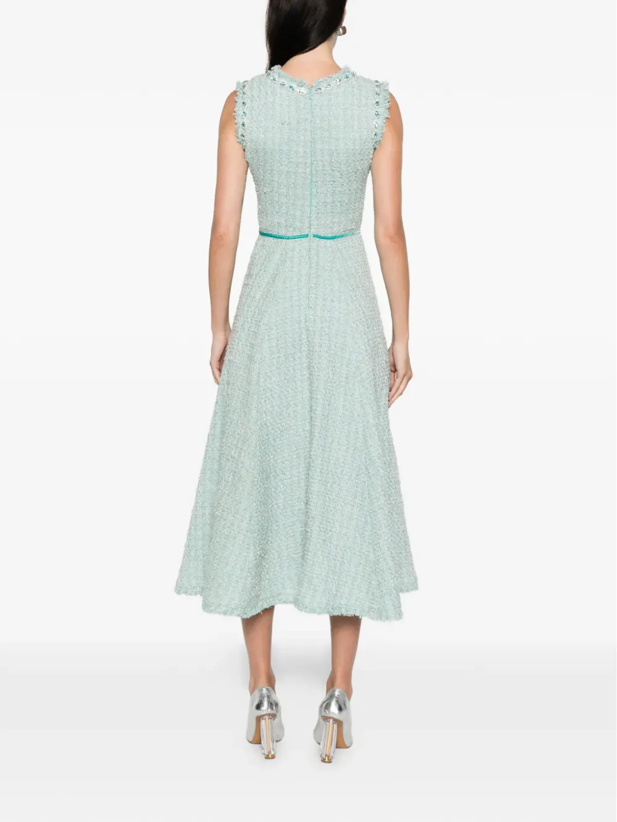 MIAU by Clara Rotescu Azucena embellished-collar midi dress - 画像4