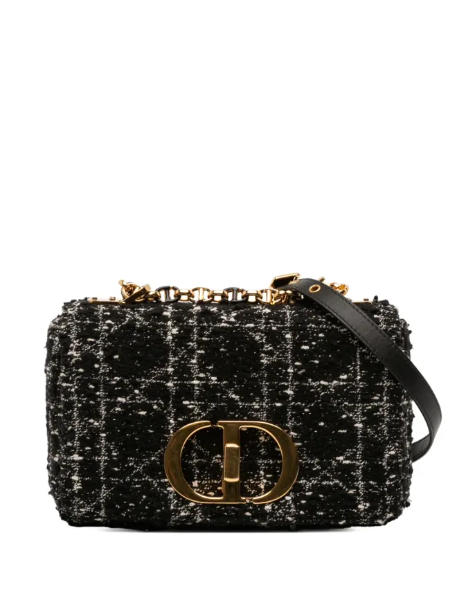 Christian Dior Pre-Owned Christian Dior ビンテージ 2023年 スモール ツイード・マクロカナージュ カロ バッグ クロスボディバッグ - ブラックの商品画像