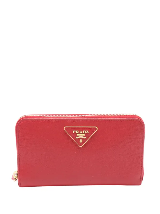 Prada Pre-Owned Prada ビンテージ 2000-2025 サフィアーノ ジップアラウンド ウォレット ロングウォレット - レッドの商品画像