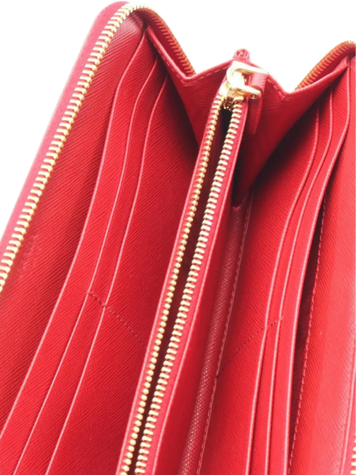 Prada ビンテージ 2000-2025 サフィアーノ ジップアラウンド ウォレット ロングウォレット - レッド - 画像3