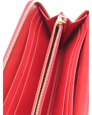 Prada ビンテージ 2000-2025 サフィアーノ ジップアラウンド ウォレット ロングウォレット - レッド - サムネイル3