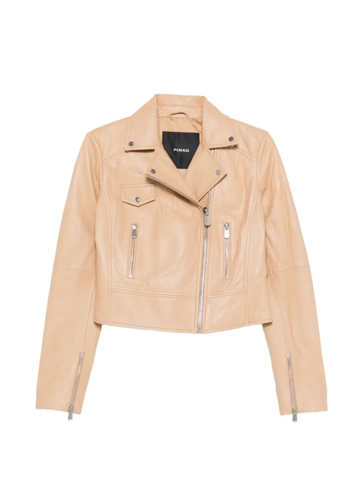 PINKO New Sensible zip-up leather jacket - 画像1