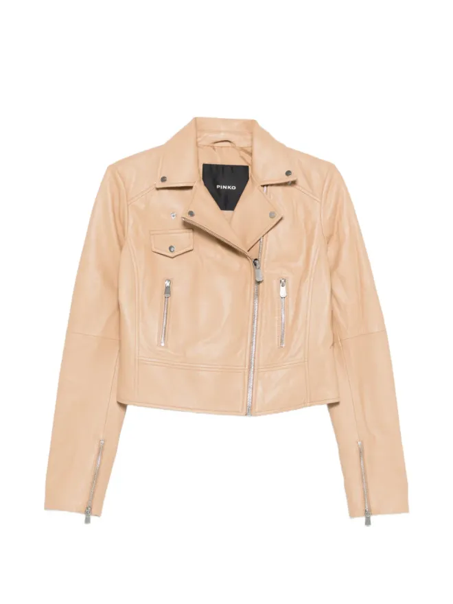 PINKO PINKO New Sensible zip-up leather jacketの商品画像