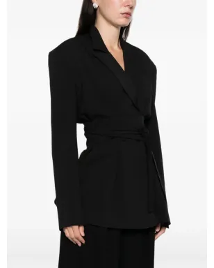 AXEL 113 Jacqueline belted cinched blazer - Black - サムネイル3