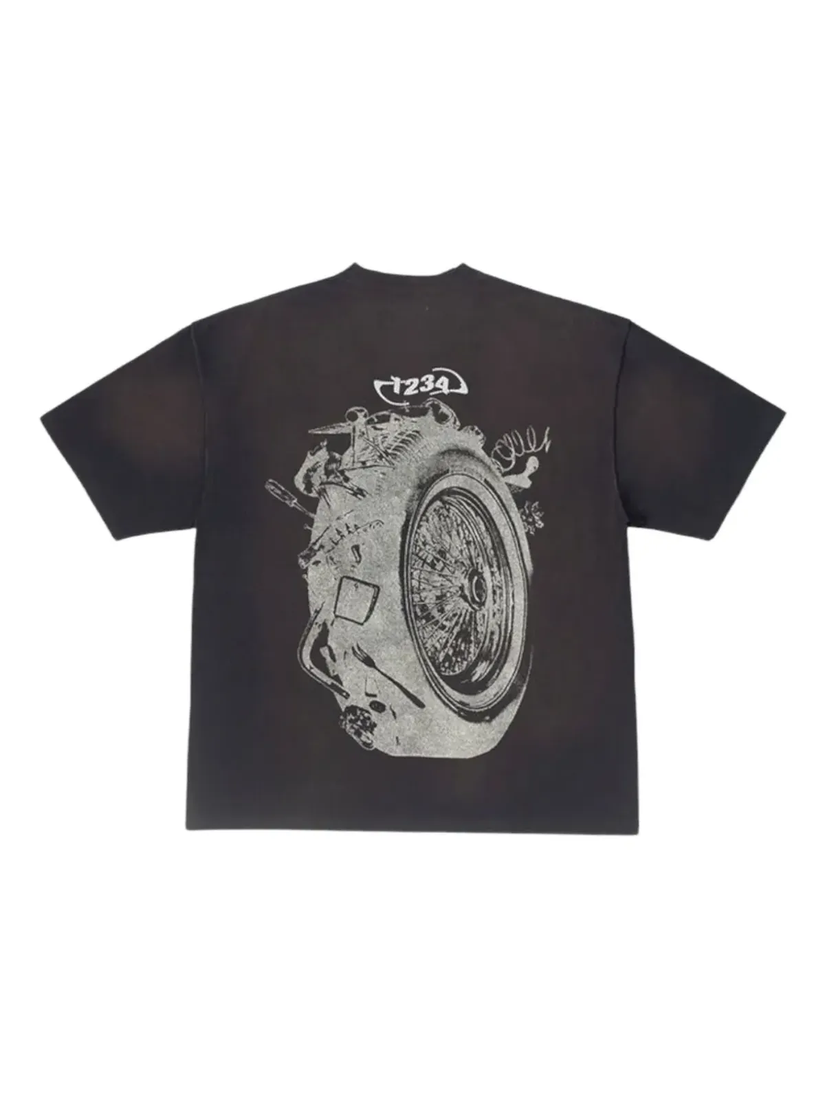 BLDG4 WheelsプリントTシャツ（グレー） - 画像2