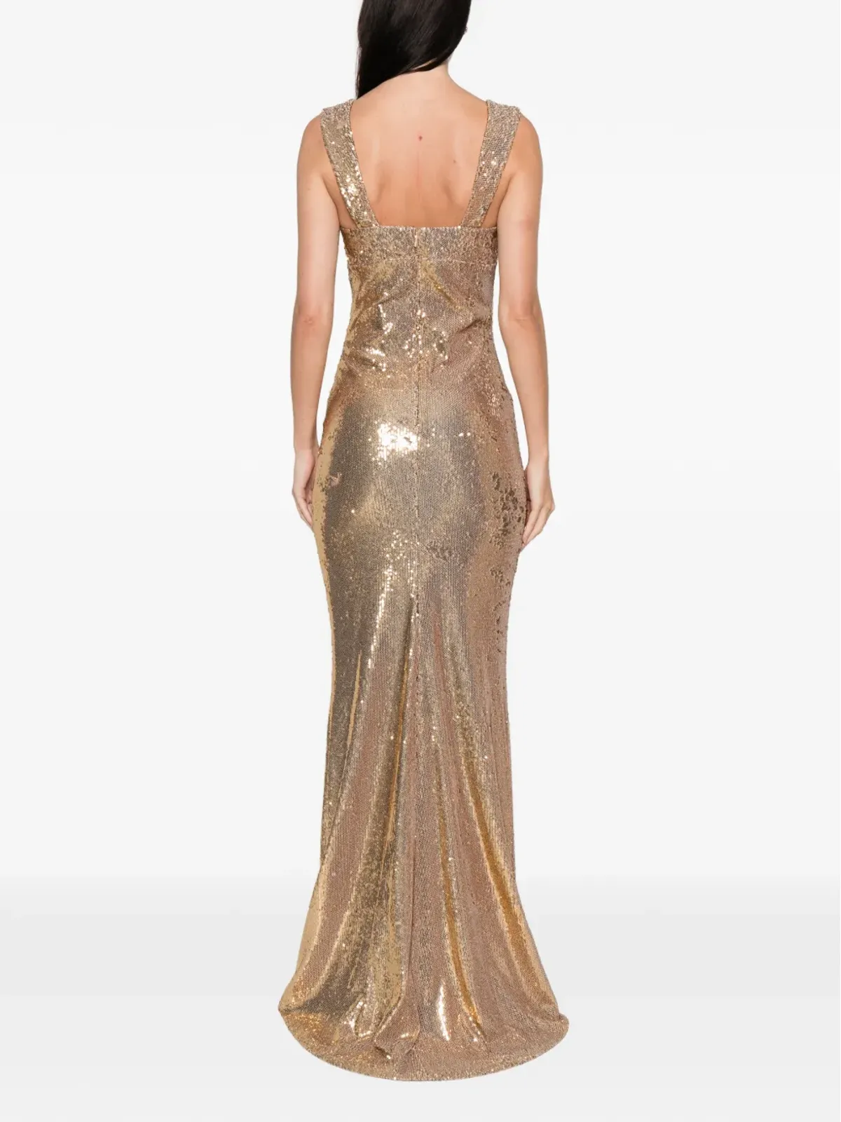 SILK LOVE & LACE Annabel sequin maxi dress - Gold - 画像4