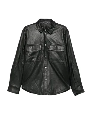 MEDEEA pocket leather jacket - Black - サムネイル1