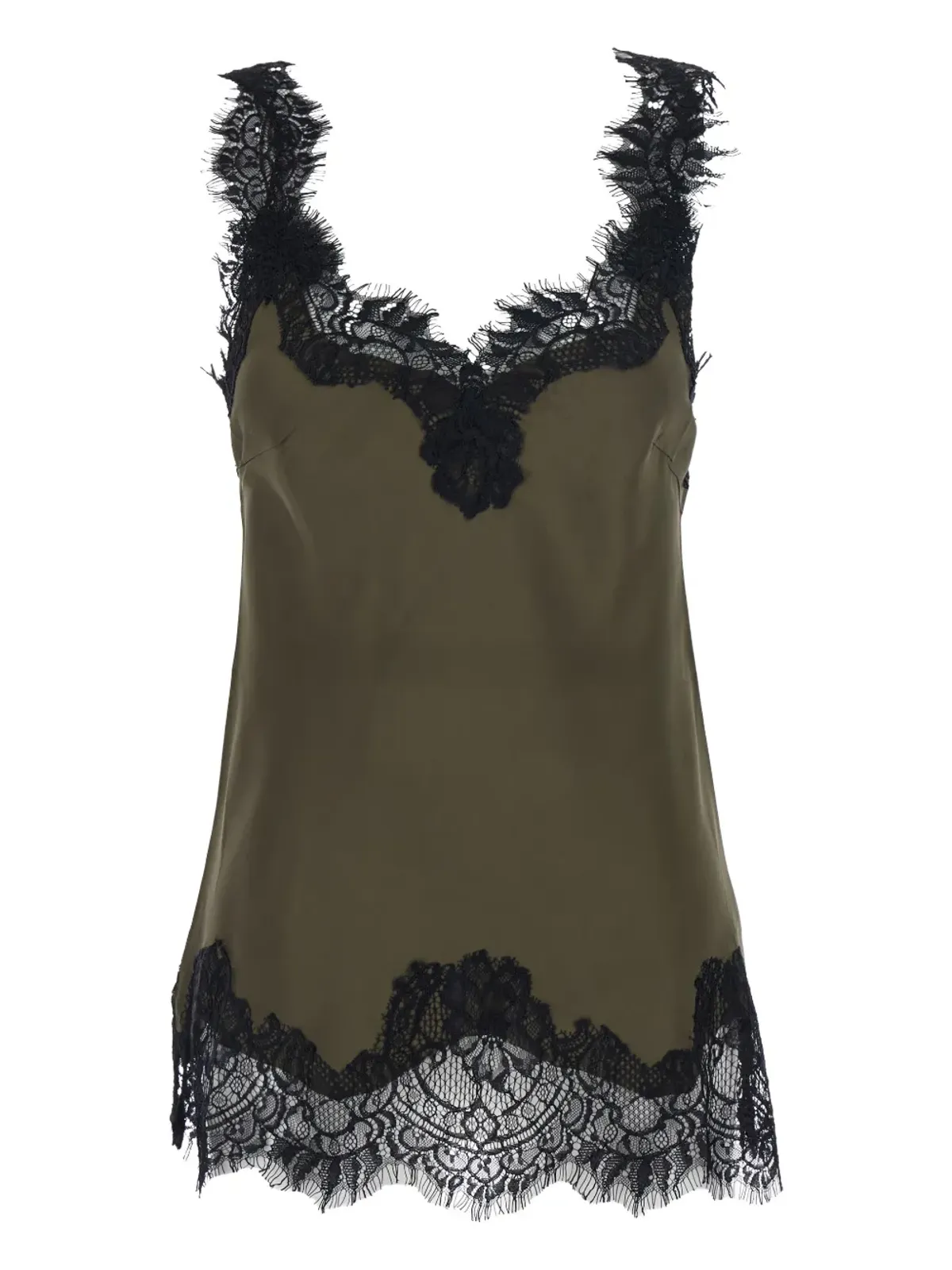 Gold Hawk lace V-neck top - Green - 画像1