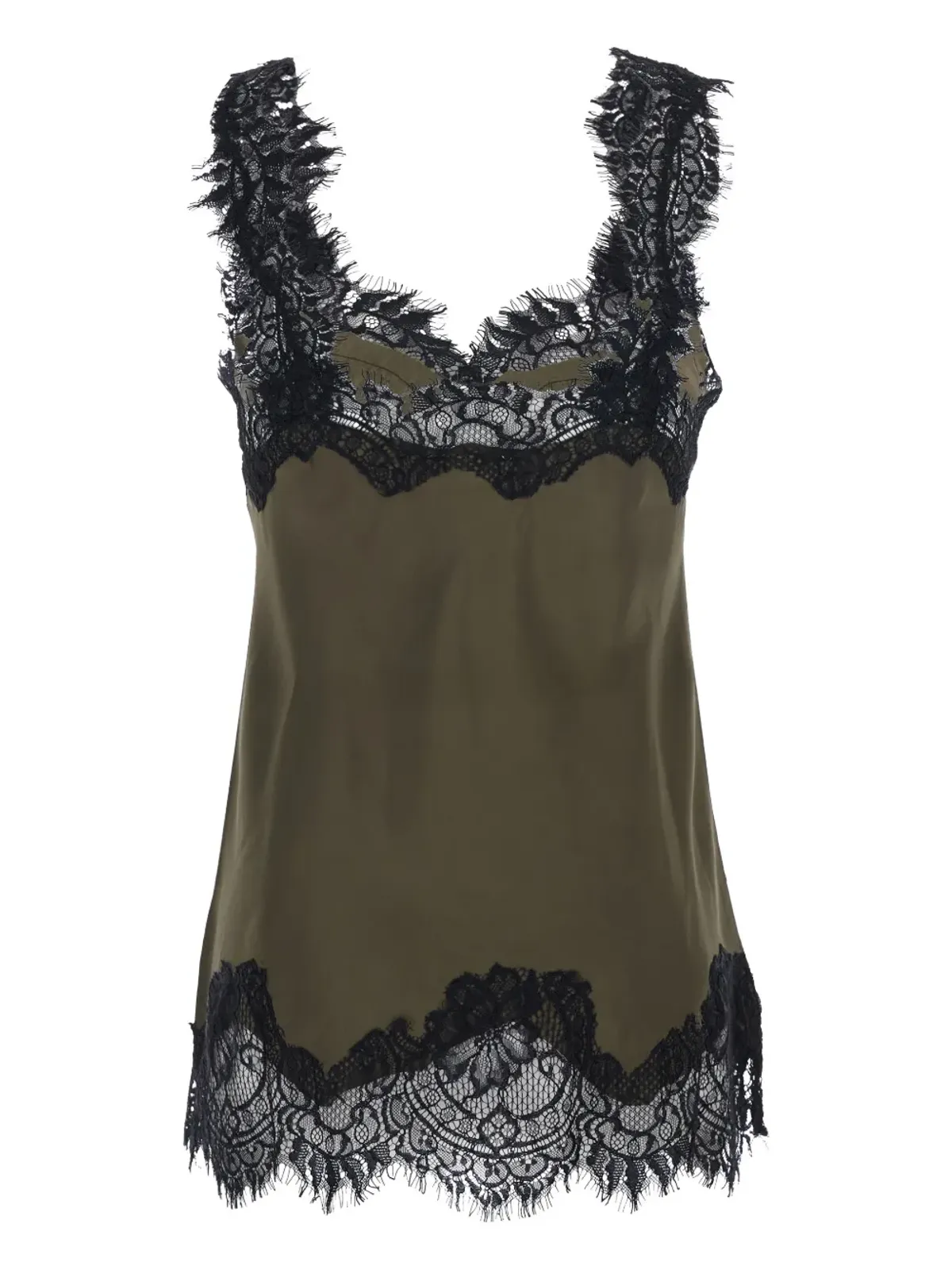Gold Hawk lace V-neck top - Green - 画像2