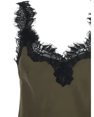Gold Hawk lace V-neck top - Green - サムネイル3