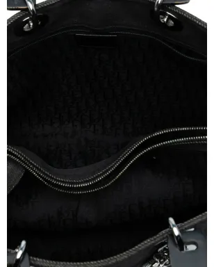 Christian Dior ビンテージ デニム Cannage Lady Dior サッチェル ブラック - サムネイル5