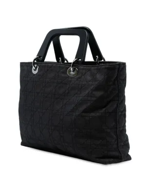 Christian Dior ビンテージ デニム Cannage Lady Dior サッチェル ブラック - サムネイル3