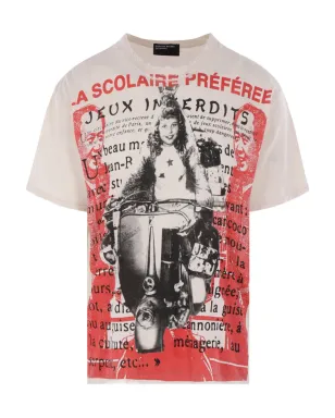 Enfants Riches Déprimés La Scolaire Préféree distressed printed T-shirt - White - サムネイル1