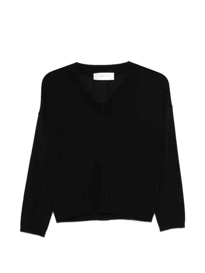 IVORY PARIS IVORY PARIS V-neck top - Blackの商品画像