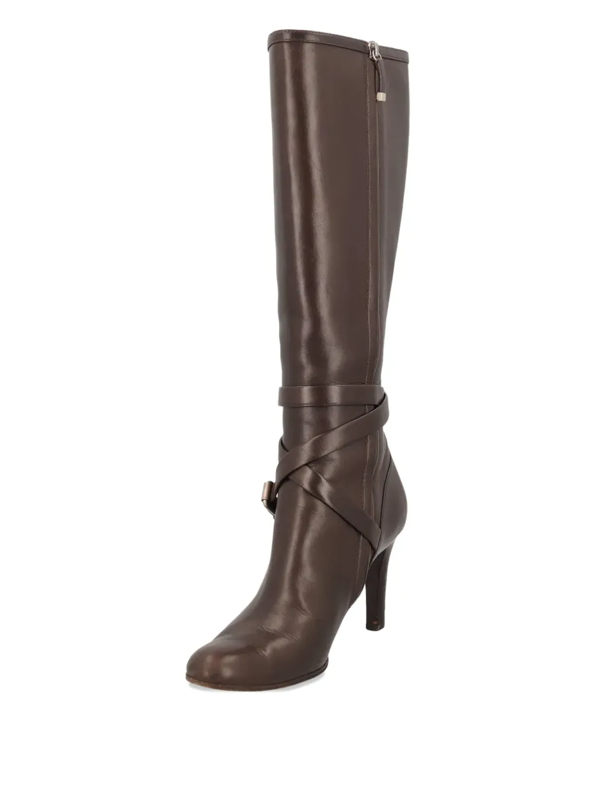 Polo Ralph Lauren Vintage criss-cross buckled leather boots - Brown - 画像4